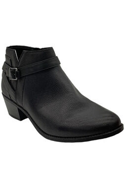 Vionic Women's Farrah Leather Ankle Boots Black Leather - Medium